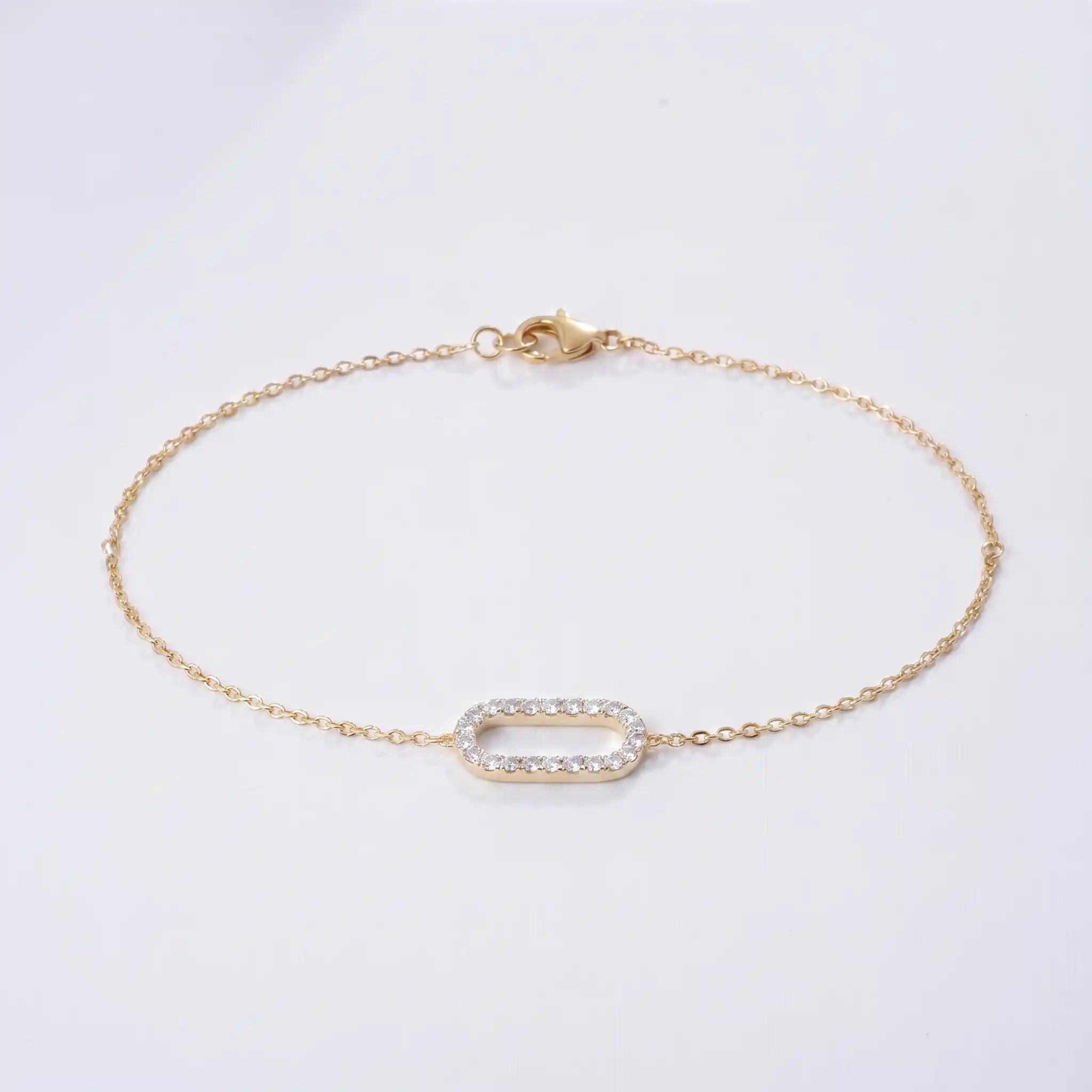 Oval Link Halo Bracelet